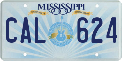 MS license plate CAL624