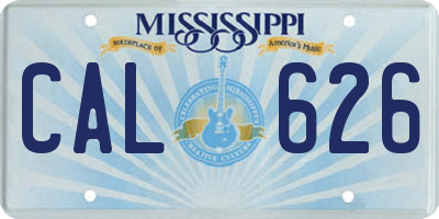MS license plate CAL626