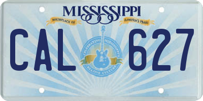 MS license plate CAL627