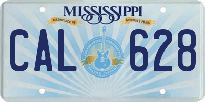 MS license plate CAL628