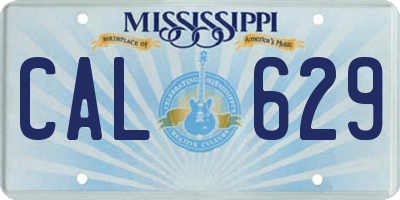 MS license plate CAL629