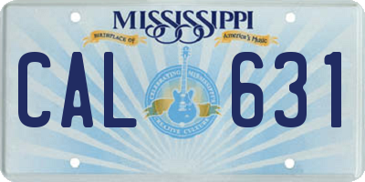 MS license plate CAL631
