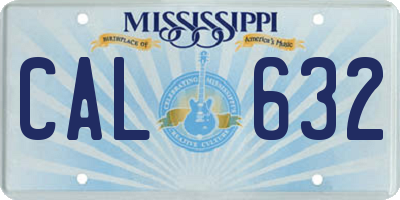 MS license plate CAL632