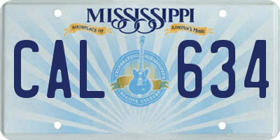 MS license plate CAL634