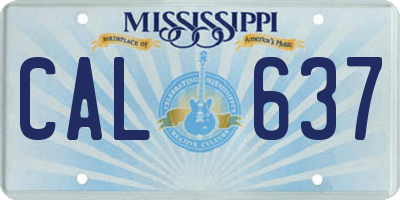 MS license plate CAL637