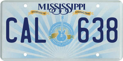 MS license plate CAL638