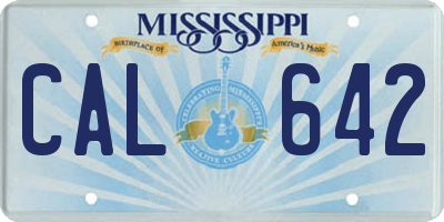 MS license plate CAL642