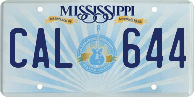 MS license plate CAL644