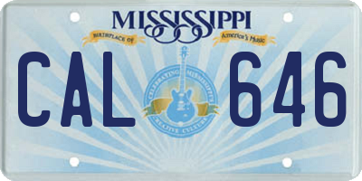 MS license plate CAL646
