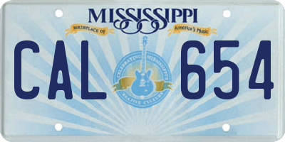 MS license plate CAL654