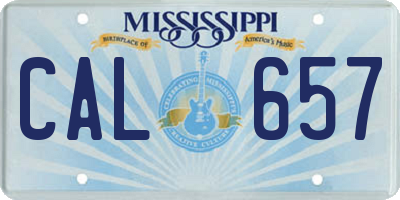 MS license plate CAL657
