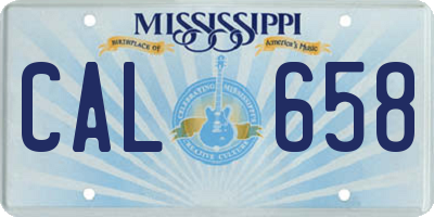 MS license plate CAL658
