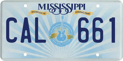 MS license plate CAL661