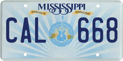 MS license plate CAL668