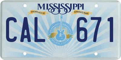 MS license plate CAL671