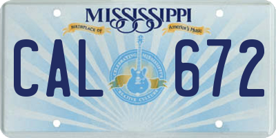 MS license plate CAL672