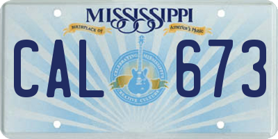 MS license plate CAL673