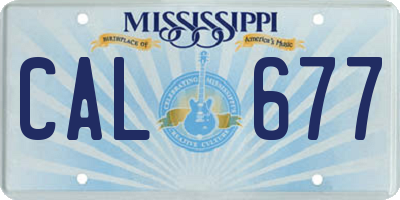MS license plate CAL677