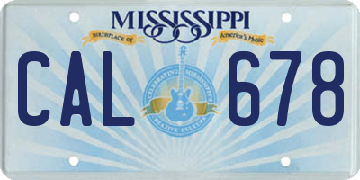 MS license plate CAL678
