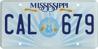 MS license plate CAL679