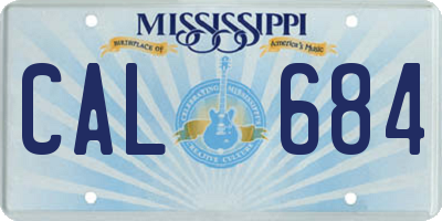 MS license plate CAL684