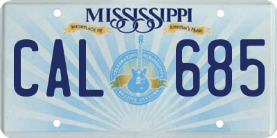 MS license plate CAL685