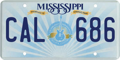 MS license plate CAL686