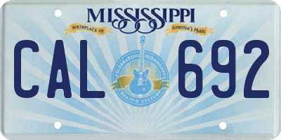 MS license plate CAL692