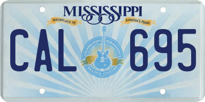 MS license plate CAL695