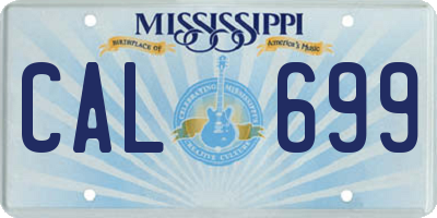 MS license plate CAL699