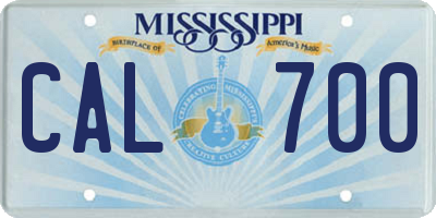 MS license plate CAL700