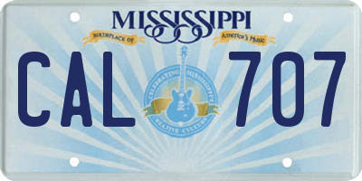 MS license plate CAL707