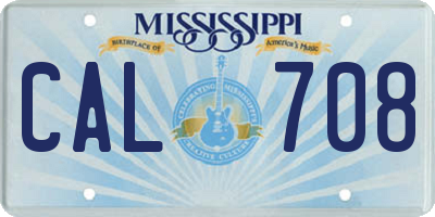 MS license plate CAL708