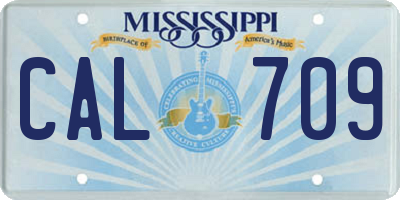 MS license plate CAL709