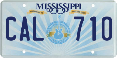 MS license plate CAL710