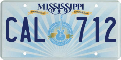 MS license plate CAL712