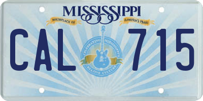 MS license plate CAL715