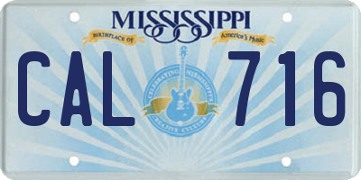 MS license plate CAL716