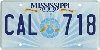 MS license plate CAL718