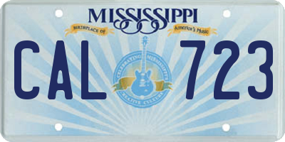 MS license plate CAL723