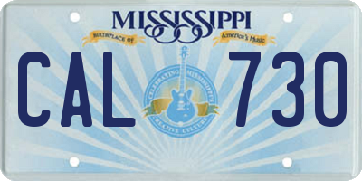 MS license plate CAL730