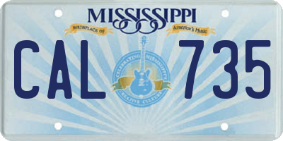 MS license plate CAL735