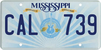 MS license plate CAL739