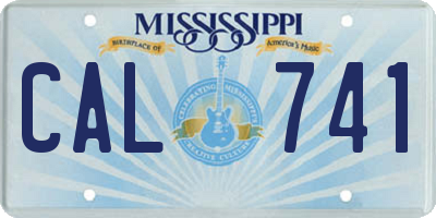 MS license plate CAL741