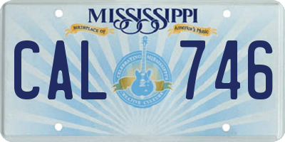 MS license plate CAL746