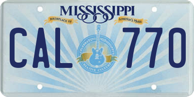 MS license plate CAL770