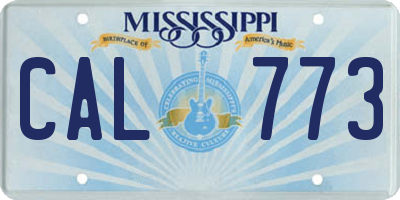 MS license plate CAL773