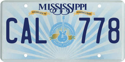 MS license plate CAL778