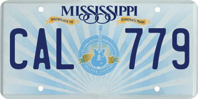 MS license plate CAL779