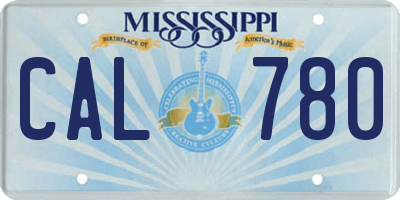 MS license plate CAL780